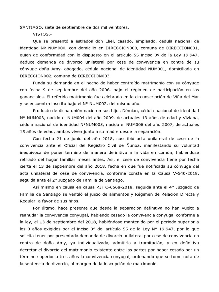 Sentencia Cosa Juzgada | PDF | Divorcio | Res Judicata