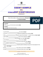 Present Simple Vs Present Continuous Exercise 2