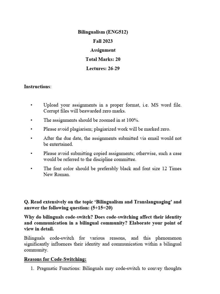 Bilingualism and Code-Switching Insights | PDF | Multilingualism ...