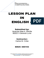 Lesson Plan in Teaching English Recilla Verenize Mae A.