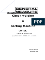 CW-1.2K Checkweigher and Sorting Machine UserManual