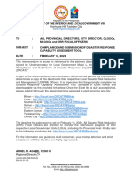 Memorandum Compliance and Submission of Disaster Response Capability Assesment Tool