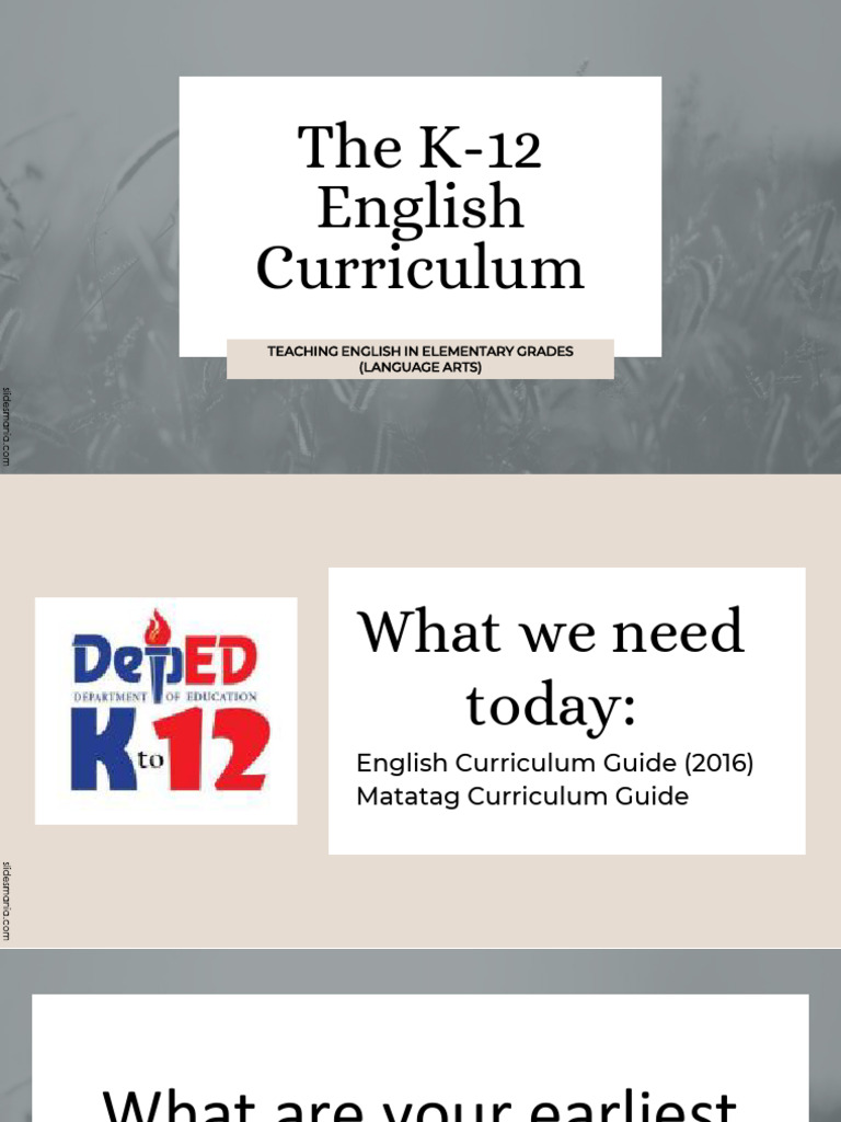 K-12 English Curriculum Guide | PDF | Curriculum | Learning