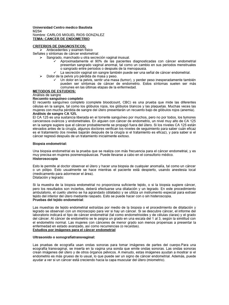 Semana 4 Modulo 2 Pdf Cáncer útero