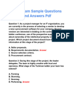 PMP Exam Questions and Answers PDF