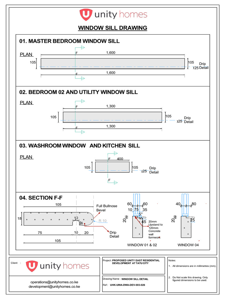 Window Sill Detail Drawing for Unity Homes | PDF | Building Engineering ...