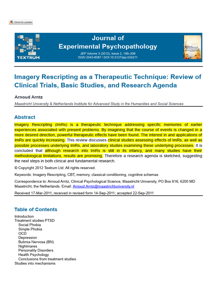 (Intro - General ImRs) Arntz-2012-Imagery-Rescripting-As-A-Therapeutic ...