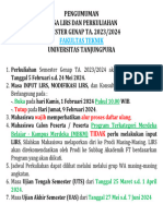 Pengumuman Penting Daftar Ulang