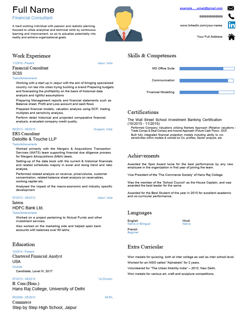 Resume Template 2 PDF Mergers And Acquisitions Valuation (Finance) Resume Template 2 PDF Mergers And Acquisitions Valuation (Finance)