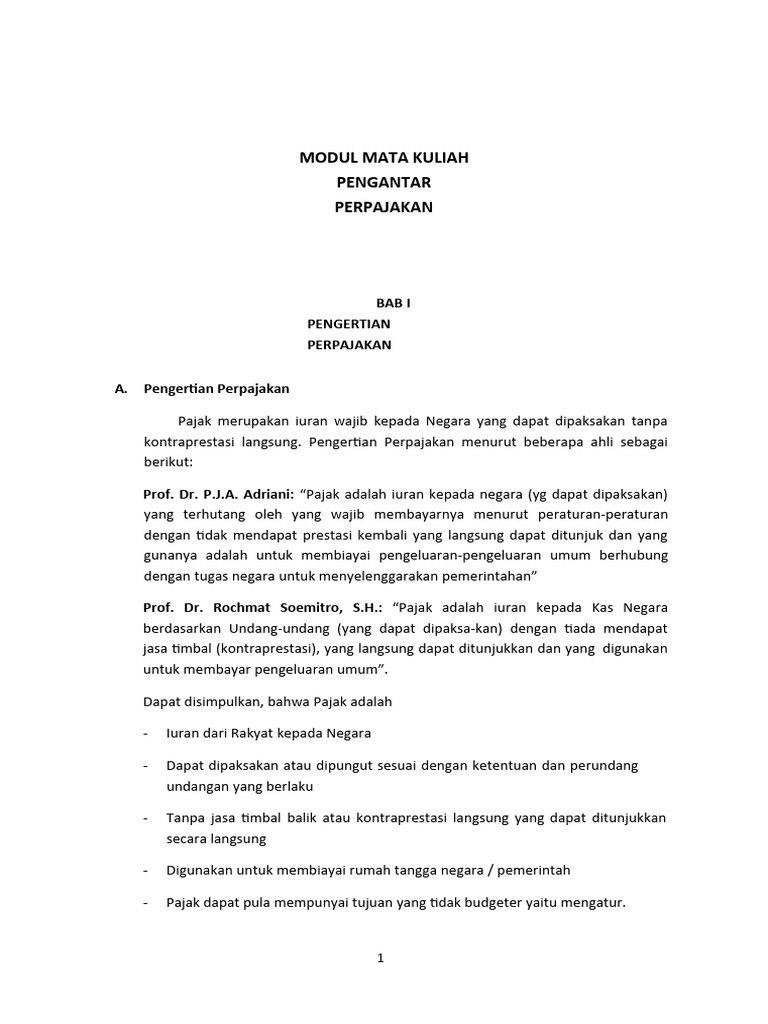 Pengantar Dasar-Dasar Perpajakan | PDF