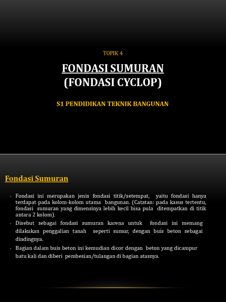 Fondasi Sumuran: Metode dan Kelebihan | PDF