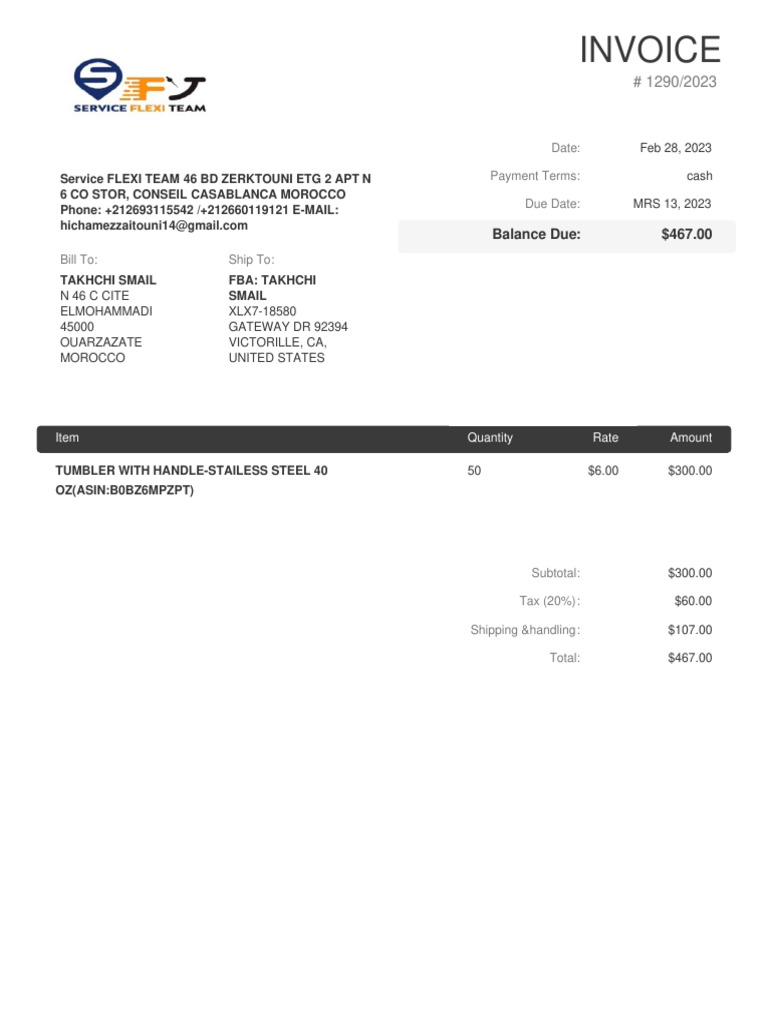 Invoice # 1290 - 2023 | PDF