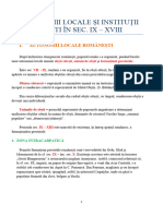 Autonomii Locale Și Instituții Românești În Sec