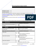 Training Needs Analysis Checklist