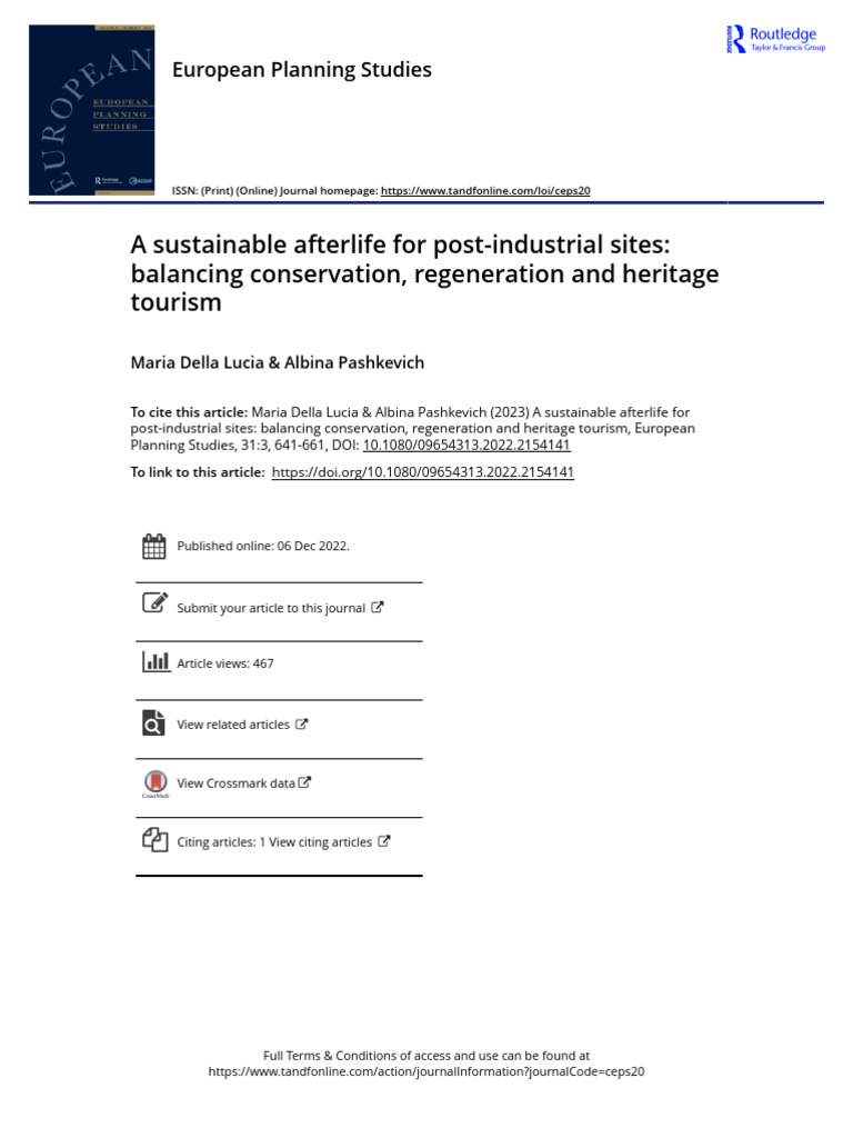 Sustainable Regeneration of Industrial Sites | PDF | Tourism | Cultural ...