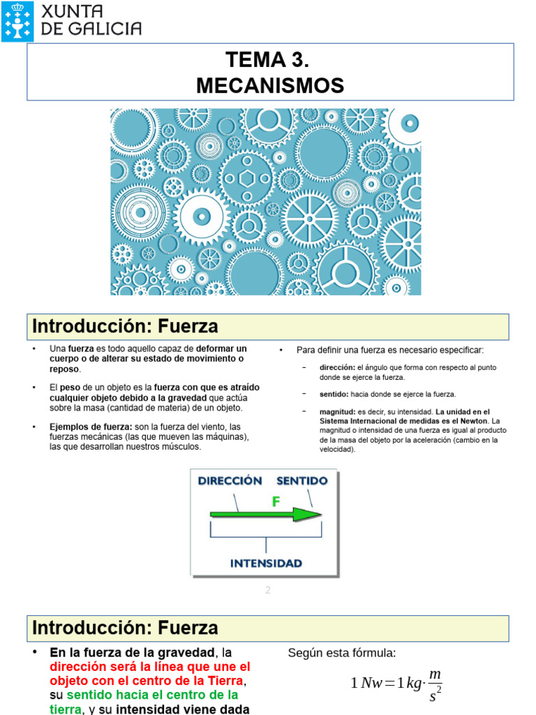 Tema 3 Mecanismos Pdf Engranaje Palanca