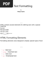 HTML Text Formatting