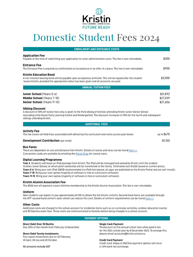 kristindomesticfeeschedule2024 PDF Payments Credit Card