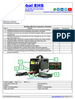 Welding Machine Inspection Checklist