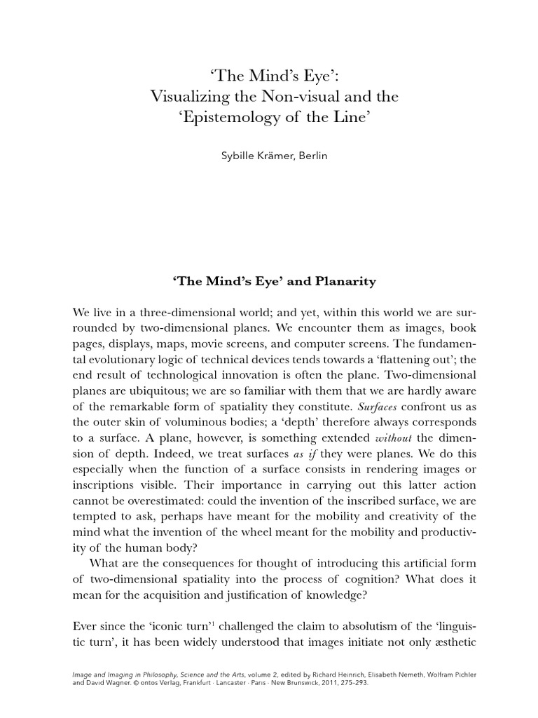 Krämer - The Mind's Eye | PDF | Epistemology | Cognitive Science