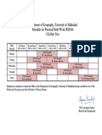 Practical Field Work Schedule UG-2