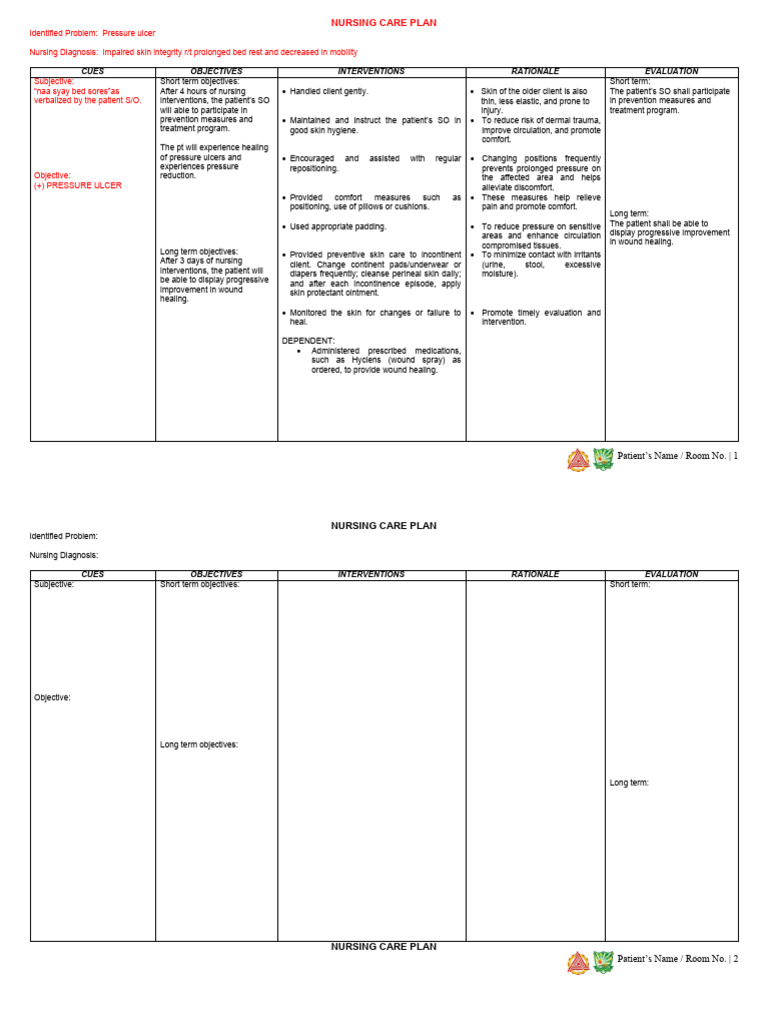 NCP Bedsores PDF Epidemiology Causes Of Death