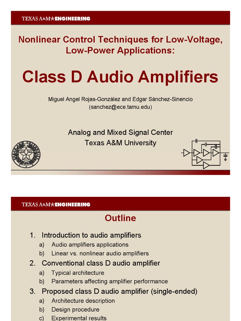 Class D Amplifier Design Techniques | PDF | Amplifier ...