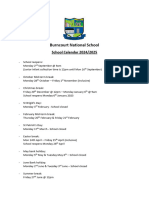 Burncourt National School - Calendar 2024-25