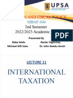 Lecture 11 - INTERNATIONAL TAXATION