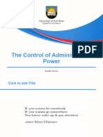 The Control of Administrative Power Part 1