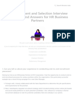 10 Recruitment and Selection Interview Questions and Answers For HR Business Partners
