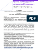 The Essence of The Legal Framework and Accounting in The Development of Medical Services in The Republic of Uzbekistan