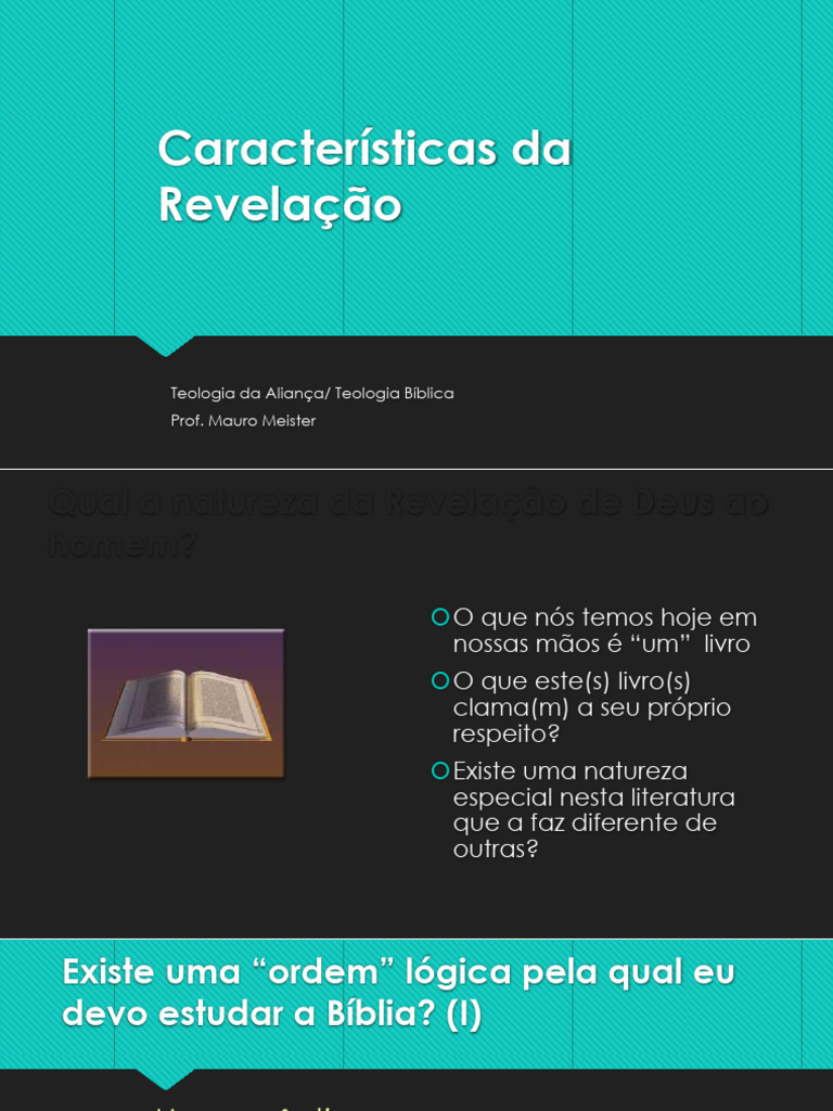 Características da Revelação Bíblica | PDF | Revelação | Bíblia