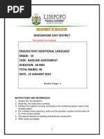 Grade 10 Baseline Assessment Task