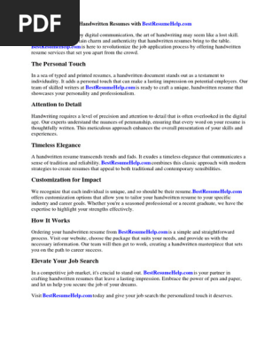 Handwritten Resume