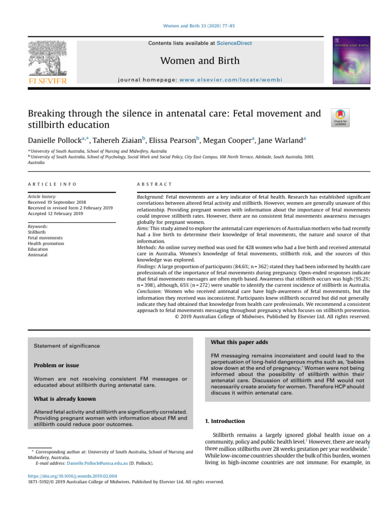 Fetal Movement Education in Antenatal Care | PDF | Pregnancy | Prenatal ...