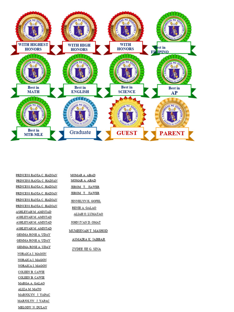 Editable Kindergarten Award Ribbons | PDF