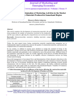 Forecasting and Optimization of Marketing Activities in The Market of Construction Materials Produced in Samarkand Region
