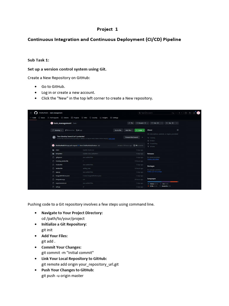 CI/CD Pipeline Setup with Git and Jenkins | PDF | Software Testing ...