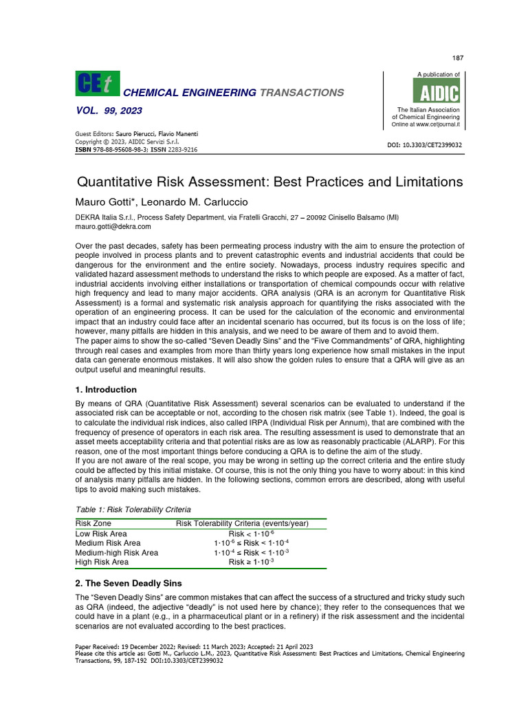 Quantitative Risk Assesst Best Practices and Limitations 1695565434 ...