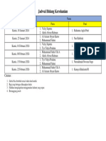 Jadwal Bidang Kerohanian