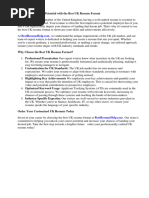 Best Uk Resume Format