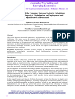 Transformation of The Consumer Services Sector in Uzbekistan: Analysis of The Impact of Digitalization On Employment and Qualification of Personnel