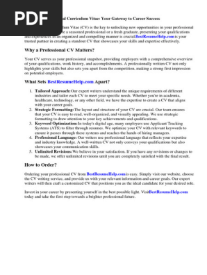 Curriculum Vitae of a Professor
