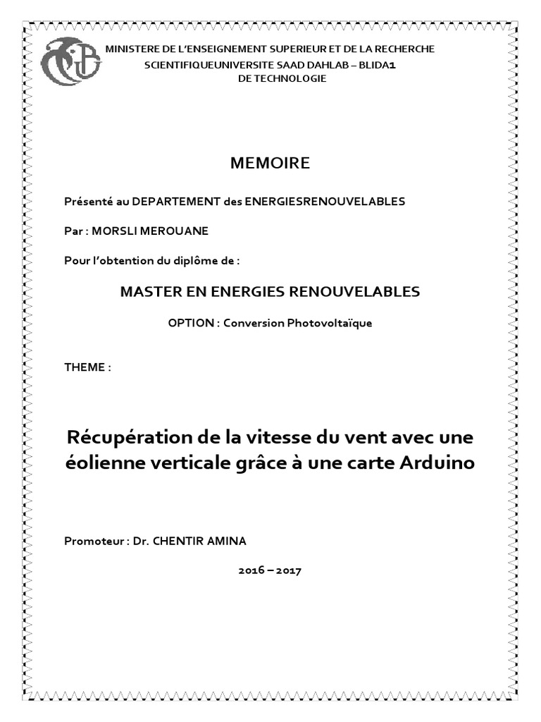 Éolienne verticale avec Arduino | PDF | Éolienne | Arduino