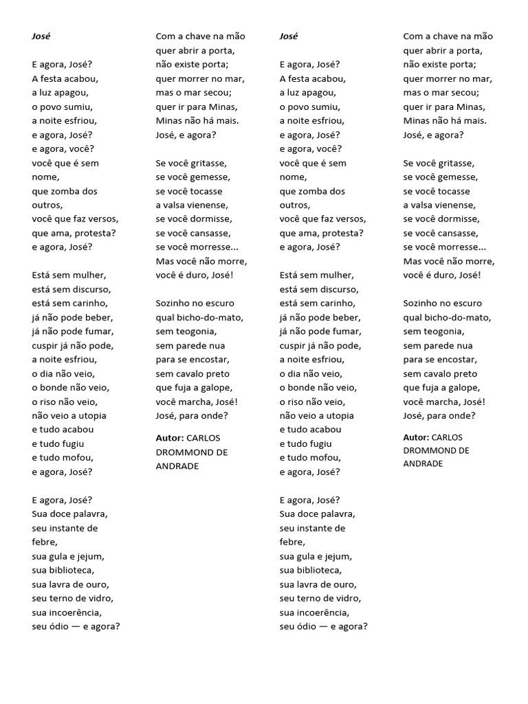 E Agora José POEMA | PDF
