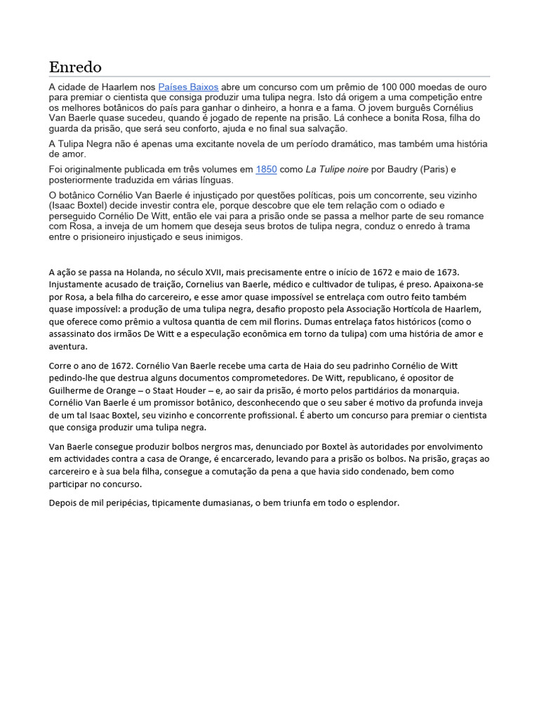 Resumo livro a tulipa negra pdf