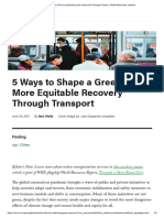 How Stimulus Spending Can Impact The Transport Sector - World Resources Institute - B.welle