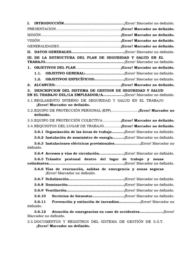 Plan de Seguridad y Salud Laboral | PDF | Seguridad y salud ocupacional ...