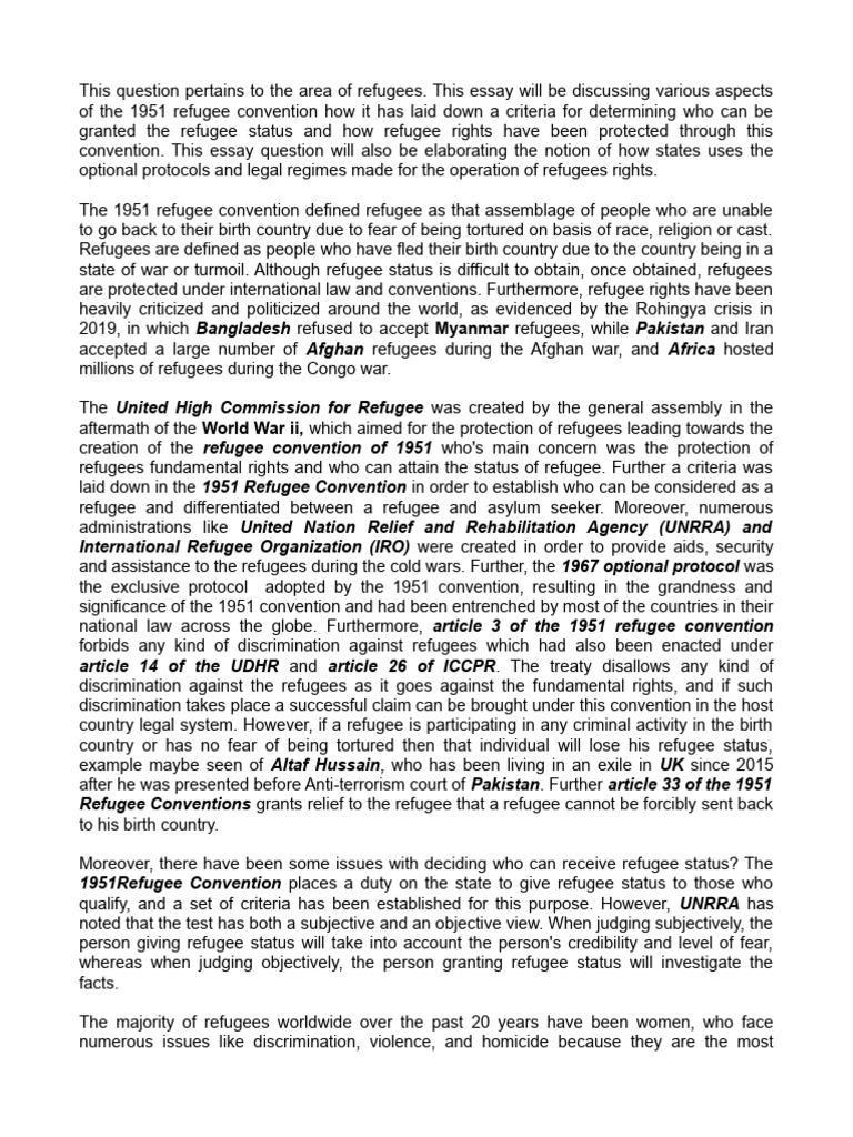 Refugee Question | PDF | Refugee | Asylum Seeker